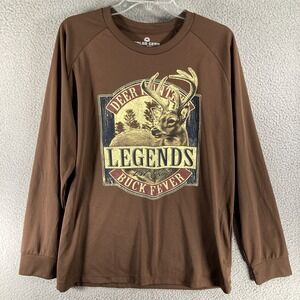 Deer Hunter Legends Shirt Men's Large‎ 42-44 Brown Long Sleeve Solar Gear